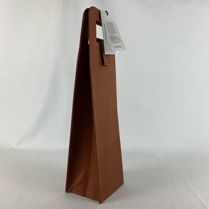 Claire Chase Wine Carrier 13” Brown NWT